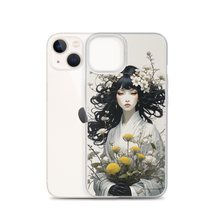 Oriental Lady with Yellow Flowers iPhone Case