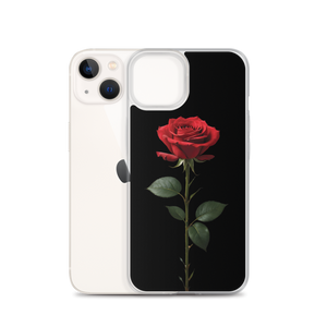 Red Rose on Black iPhone Case