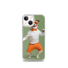 Funny Dancing Dog Green iPhone Case