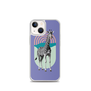 Giraffe Zebra Purple iPhone Case