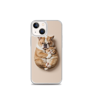 Cute Baby Cat and Dog Sleep iPhone Case