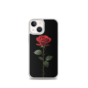 Red Rose on Black iPhone Case