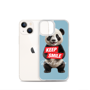 Keep Smile Blue Panda iPhone Case