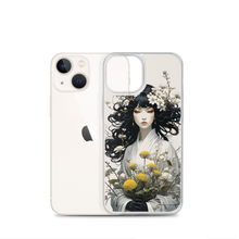 Oriental Lady with Yellow Flowers iPhone Case