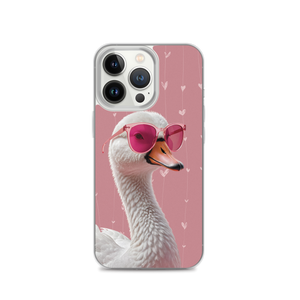 Cute Pink Swan iPhone Case