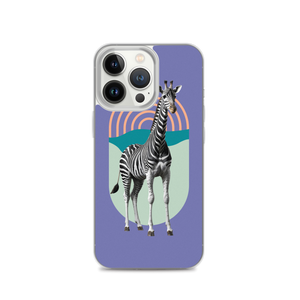 Giraffe Zebra Purple iPhone Case