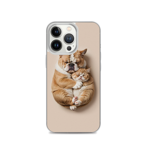 Cute Baby Cat and Dog Sleep iPhone Case