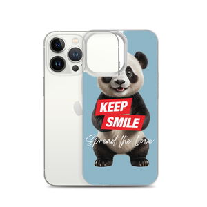 Keep Smile Blue Panda iPhone Case