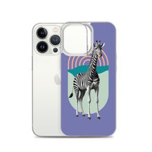 Giraffe Zebra Purple iPhone Case