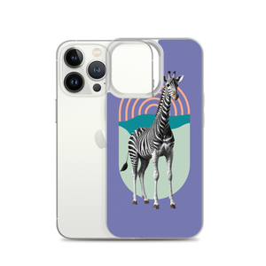 Giraffe Zebra Purple iPhone Case