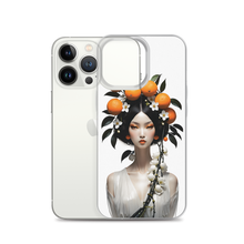 Beauty Lady with Orange Fruits iPhone Case