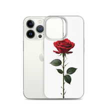 Red Rose on White iPhone Case