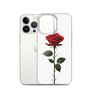 Red Rose on White iPhone Case