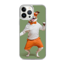 Funny Dancing Dog Green iPhone Case