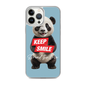 Keep Smile Blue Panda iPhone Case