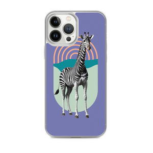 Giraffe Zebra Purple iPhone Case