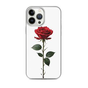 Red Rose on White iPhone Case