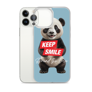 Keep Smile Blue Panda iPhone Case