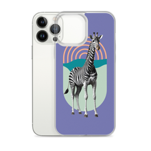 Giraffe Zebra Purple iPhone Case