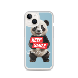 Keep Smile Blue Panda iPhone Case