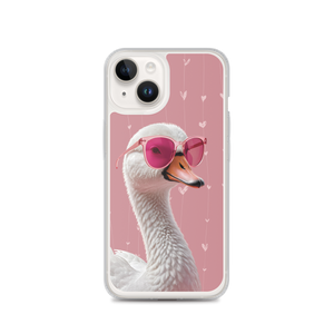 Cute Pink Swan iPhone Case