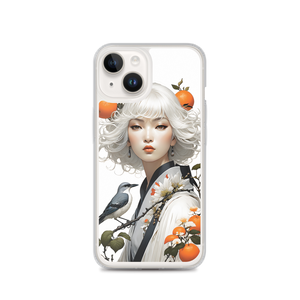 Beauty Lady with Orange and Bird iPhone Case