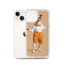 Happy Dancing Dog Beige iPhone Case