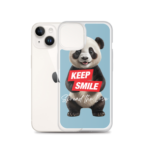 Keep Smile Blue Panda iPhone Case