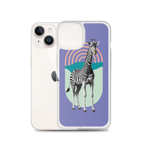 Giraffe Zebra Purple iPhone Case