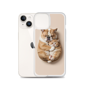 Cute Baby Cat and Dog Sleep iPhone Case