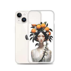 Beauty Lady with Orange Fruits iPhone Case