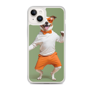 Funny Dancing Dog Green iPhone Case