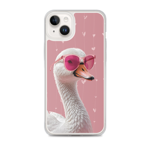 Cute Pink Swan iPhone Case