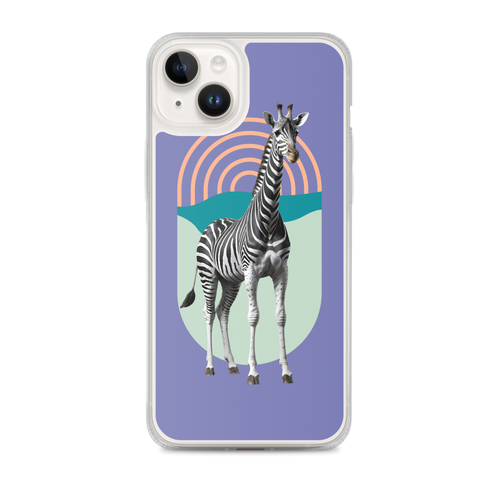 Giraffe Zebra Purple iPhone Case