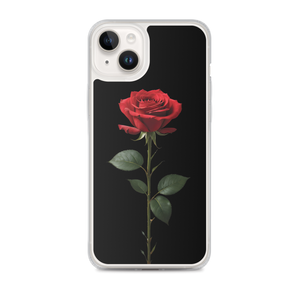 Red Rose on Black iPhone Case