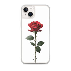 Red Rose on White iPhone Case