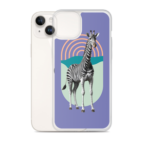 Giraffe Zebra Purple iPhone Case