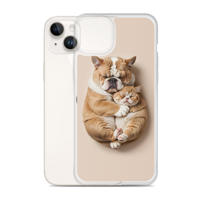 Cute Baby Cat and Dog Sleep iPhone Case