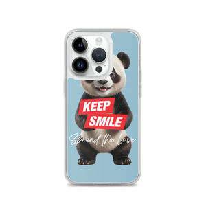 Keep Smile Blue Panda iPhone Case