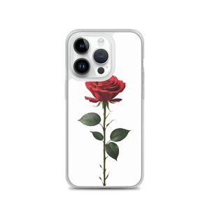 Red Rose on White iPhone Case