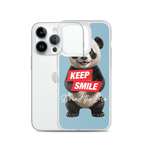 Keep Smile Blue Panda iPhone Case