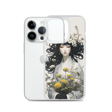 Oriental Lady with Yellow Flowers iPhone Case