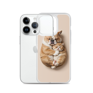 Cute Baby Cat and Dog Sleep iPhone Case