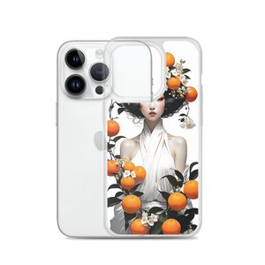 Oriental Lady with Orange Fruits iPhone Case