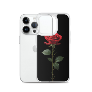 Red Rose on Black iPhone Case