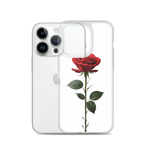 Red Rose on White iPhone Case