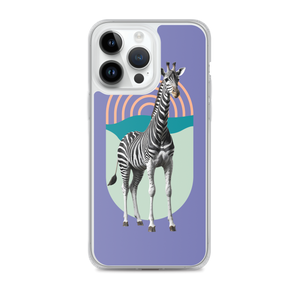 Giraffe Zebra Purple iPhone Case