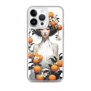 Oriental Lady with Orange Fruits iPhone Case