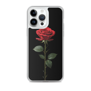 Red Rose on Black iPhone Case