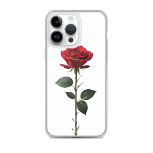 Red Rose on White iPhone Case